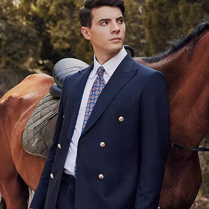 Costume de <span class=keywords><strong>Mariage</strong></span> <span class=keywords><strong>Homme</strong></span> Haut de Gamme 2 Pièces à Revers Pointus Croisé pour Marié - Product Image 2