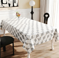 Nappe carrée en PVC à motif géométrique écossais, imperméable, anti-taches, nettoyable, écologique, taille personnalisée pour la maison, l'hôtel, la décoration de banquet