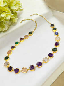 Collier à cordes multi-pierres pour femmes Produit en vrac fait à la main Forme et taille personnalisées - Product Image 3