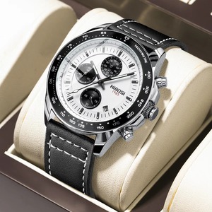 Drioshipping Reloj deportivo de moda para hombre Estilo casual 3ATM Movimiento de cuarzo Aleación 44mm 22mm Correa de cuero de acero inoxidable Antiguo - Product Image 1