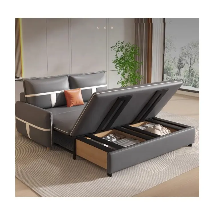Hot Verkoop Meubels 2 Seat Futon Slaapbank Moderne Ruimtebesparende Multifunctionele Opklapbed Sofa Woonkamer Meubels