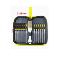 Kit de 12 limes à main de précision 4x160mm en acier T12 pour micro-travail du bois, avec poignée en caoutchouc antidérapante