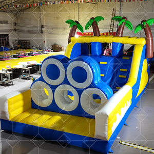 Pista de obstáculos inflable de PVC ecológica barata para adultos y niños con parque infantil de pared de escalada - Product Image 6