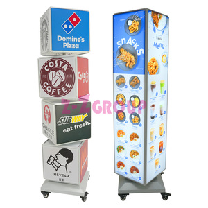 Đứng xoay Bảng menu hộp Đèn 4 lớp Cube hiển thị xoay khối hộp đèn cho phục vụ cửa hàng cửa hàng - Product Image 5