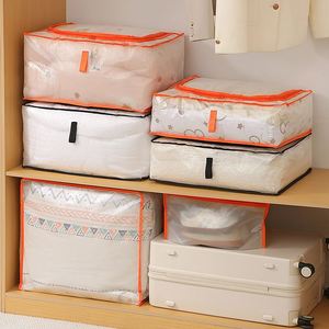 Modern Design <b>Large</b> Capacity PP Transparent Storage Bag Foldable Waterproof for Household Clothes Quilt Living Room - Product Image 1