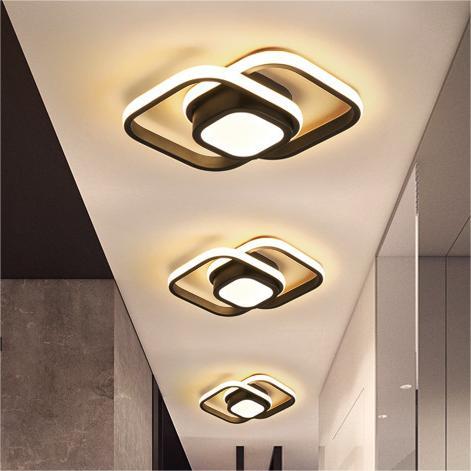 Creative Round Square Decor Led Ceiling Lights Living Room Bedroom Corridor Balcony Hallway Modern Acrylic Black LED Aisle Lamp
