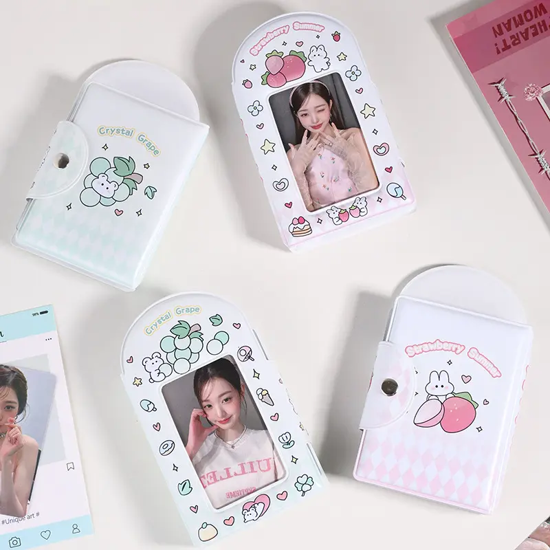 3 인치 포토카드 홀더 한국 패션 카와이 만화 아이돌 Kpop 사진 컬렉션 28 장 카드 홀더 학생 용품