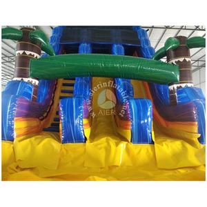 Toboggan aquatique gonflable double piste Jungle Tropicale avec palmiers et piscine, robuste pour événements estivaux, parcs aquatiques et <span class=keywords><strong>location</strong></span> événementielle - Product Image 5