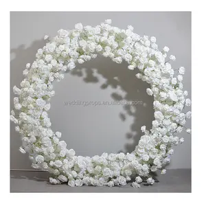 工厂象牙花拱形婚礼奢华真丝绣球花玫瑰全装饰拱形人造花
