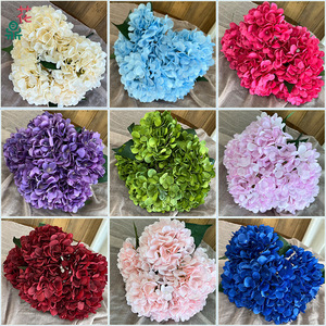 ดอกไฮเดรนเยียประดิษฐ์ ผ้าไหม 5 หัว สีฟ้าชมพู สำหรับตกแต่งงานแต่งงาน ตกแต่งบ้าน ทำด้วยมือ - Product Image 5