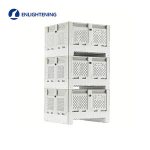 Conteneur <span class=keywords><strong>de</strong></span> stockage pliable, empilable, écologique, en plastique ventilé HDPE sans soudure pour <span class=keywords><strong>thon</strong></span> australien d'Alaska - Product Image 5