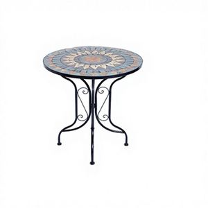 Set Bistrot <span class=keywords><strong>da</strong></span> <span class=keywords><strong>Esterno</strong></span> in Ferro Battuto con Tavolo a Mosaico, Mobili Moderni per Sala <span class=keywords><strong>da</strong></span> Pranzo, Prezzo Competitivo - Product Image 2