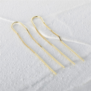 CANNER Pendientes de Plata de Ley 925 con Cadena Larga y Borla, Pendientes de Hilo Minimalistas de Oro 18K con Diseño de Serpiente, Joyería para Mujer - Product Image 2