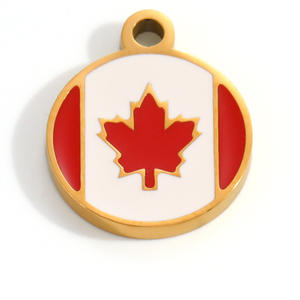 SUMMLY Colgantes de Bandera al por Mayor, con Proceso de Gota de Aceite, Exquisitos, Impermeables, Chapados en Oro de 18K, Dijes de Acero Inoxidable, <span class=keywords><strong>Joyería</strong></span> de Moda - Product Image 3