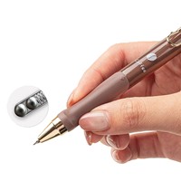 Moka Mousse 4 couleurs 0.5mm CS Double-Bead Gel Pen-Encre noire riche à séchage rapide, fournitures scolaires de bureau d'écriture lisse