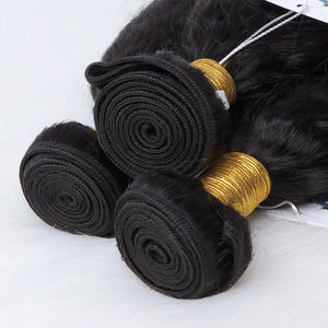 Vastissimo venditore all'ingrosso di capelli a buon mercato brasiliano vergine crespo capelli umani lisci con <span class=keywords><strong>Set</strong></span> di chiusura - Product Image 4