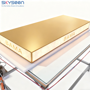 Skyseen bán buôn tùy chỉnh sang trọng vàng chiếu sáng lightboc signage cao cấp thương hiệu hiển thị dấu hiệu với ấm áp thắp sáng cạnh - Product Image 1