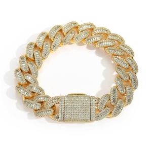 Zircon Curb Pulsera Chain Choker Iced Out Bracelet Bling Zircon Cuban Links Miami Chain <b>Bangle</b> <b>Men</b> Women Hip Hop Bracelets - Product Image 5