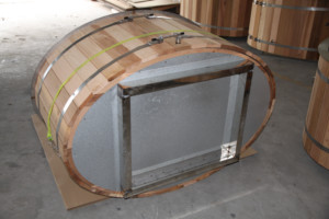 Nouvelle conception - Baignoire ovale en cèdre rouge pour 1 à 2 personnes avec doublure en acier inoxydable 304 - Product Image 4