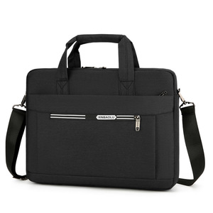 Sac pour ordinateur portable grande capacité, imperméable, mallette d'affaires, sac à bandoulière portable et fin, sacoche personnalisable avec logo - Product Image 1