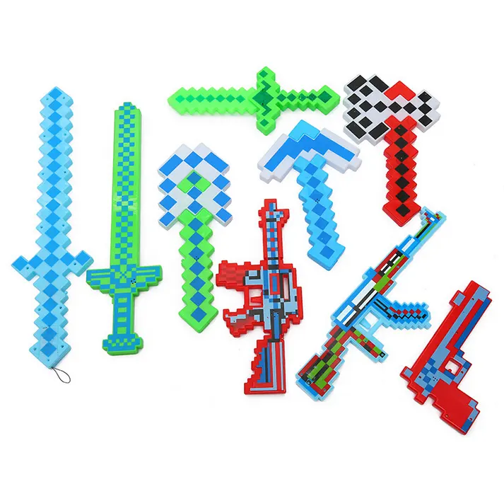 2023 LED Pixel Sword clignotant Light Up pistolet jouets épée en plastique avec son pour enfants