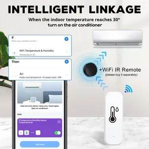 Tuya Wi-Fi Smart OLED Capteur de température d'humidité Moniteur de télécommande pour un usage domestique Google <span class=keywords><strong>Assistant</strong></span> Alexa <span class=keywords><strong>Android</strong></span> - Product Image 4