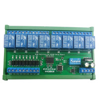 8 I/O RS485 Módulo de relé Modbus RTU Protocolo DIN35 Carcasa de montaje en riel 12V 24V Expansión de PLC