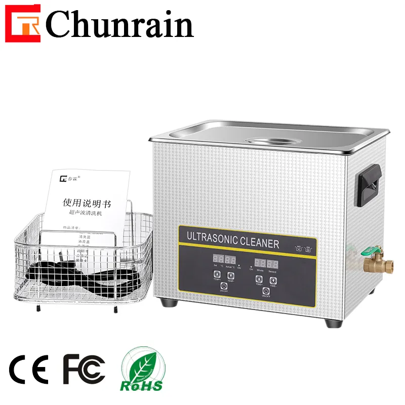 FCC CE ROHS Ultrasonic cleaner 10L CR-040S 240W 40KHZ 80KHZ for Labs Pipettes Test Tubes Medical Dental Surgical Instruments