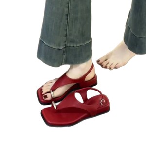 2026 summer elegant skin brightening square toe flip strap slip on sandals open toe one step wear ladies casual footwear - Product Image 4