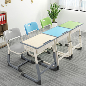 Muebles escolares Escritorio y silla escolar Juego de mesa y silla de metal Diseño ergonómico y antimiopía Escritorio inclinable ajustable en altura - Product Image 4