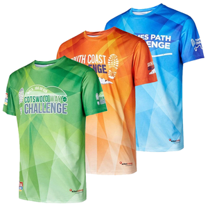 T-shirts 100% polyester personnalisés avec impression par sublimation pour marathon, tissu tricoté, motif 3D, design vierge, sérigraphie - Product Image 2