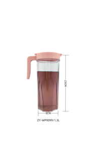 Bình nước bằng nhựa 1300 ml, bình thủy tinh không thể phá vỡ có tay cầm cho trà lạnh và nước trái cây, bình thủy tinh 800 ml có nắp - Product Image 6