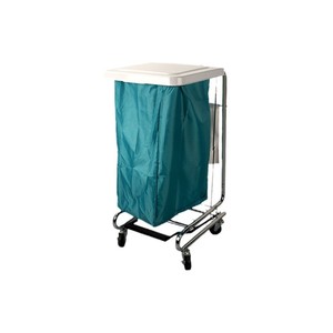 Carro de lavandería hospitalario HePo Good Steps 500x450x980mm con pedal y freno, carro de una sola capa para uso en salas. - Product Image 2