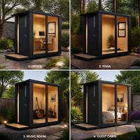 Cabine de bureau modulaire haut de gamme pour jardin 2,3 m, entièrement en aluminium, préfabriquée, DIY, studio insonorisé moderne pour l'UE | États-Unis | Marché australien