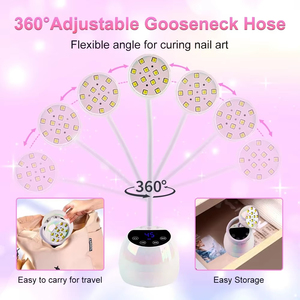 Lampe UV LED pour ongles, séchoir à gel sans fil X Flash Cure, séchoir à ongles portable USB à capteur automatique avec col de cygne et 4 minuteurs - Product Image 4