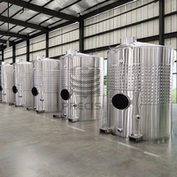Cuve de Fermentation de Vin en Acier Inoxydable 304 de 5000L à Couvercle Fermé, Pliable, avec Chemise de Refroidissement, Garantie 1 An, Longue Durée de Vie
