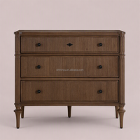 Commode à 3 tiroirs en chêne massif de haute qualité, bois de chêne naturel, meubles de chambre à coucher