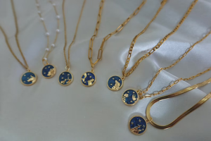 Collier signe du zodiaque plaqué or 18 carats Accessoires de bijouterie Astrologie en acier inoxydable Bijoux zodiaque céleste Collier horoscope - Product Image 6