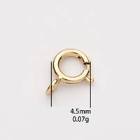 Fermoir à ressort ovale en or jaune 18 carats (750) de 4,5 mm pour la fabrication de bijoux