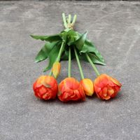 Vente en gros de bouquets de tulipes en PVC souple de haute qualité, toucher réel, 40 cm, fleurs artificielles blanches, fleurs de table artificielles