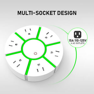 TOUKOO Multiprise 2-en-1 avec <span class=keywords><strong>lampe</strong></span> <span class=keywords><strong>de</strong></span> bureau <span class=keywords><strong>LED</strong></span>, 6 prises CA standard US, interrupteur marche/arrêt pour la maison et le bureau - Product Image 3