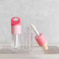 Tube de brillant à lèvres créatif avec crochet porte-clés, nouvelle grande tête de brosse, brillant à lèvres transparent en ABS, option de logo personnalisé pour distributeur