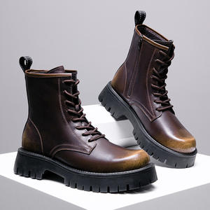 Unisex <b>Winter</b> Genuine Leather Waterproof Cloth Thermal <b>Boots</b> <b>Ankle</b> & Bootie Plush Midsole Thick Sole Comfortable Fashion Trend - Product Image 4