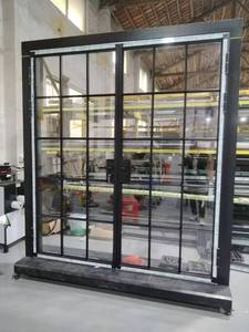 Hiện đại pháp phong cách đôi cửa nhiệt phá vỡ rèn sắt bên mở hoàn thành bề mặt sợi thủy tinh màn hình nội thất bên ngoài sử dụng - Product Image 4