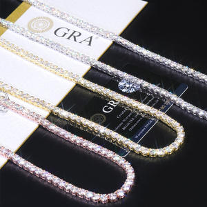 Goldleaf 925 <b>Silver</b> Moissanite <b>Tennis</b> <b>Necklaces</b> D VVS1 Luxury 2mm 3mm 4mm 5mm 6.5mm Moissanite Diamond <b>Necklace</b> - Product Image 4
