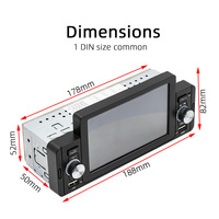 Radio Multimedia para coche con pantalla digital IPS de 5 pulgadas con reproductor de pantalla táctil Bluetooth CarPlay 1DIN MP5 Radio estéreo para coche