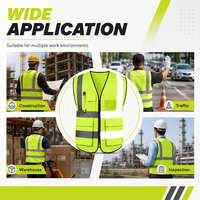 Gilet de sécurité réfléchissant haute visibilité pour hommes, tailles S à 5XL, avec logo personnalisé et multiples poches, pour la construction, l'industrie, la sécurité routière