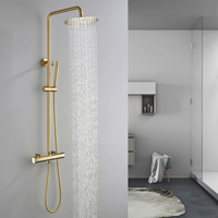 Chine exposé pluie pluie salle de bain contrôle thermostatique complet en laiton pommeau de douche colonne robinet mitigeur ensemble système