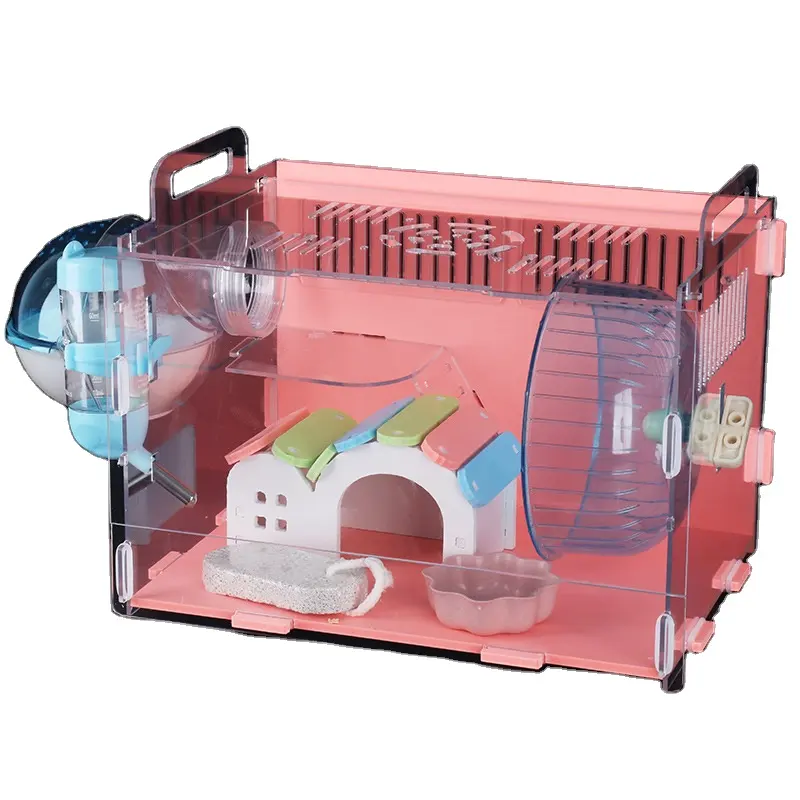 Grande Cage de Hamster en métal, en acrylique, plastique, outils à mâcher, jouets à mâcher, commerce d'usine, vente en gros, 10 pièces