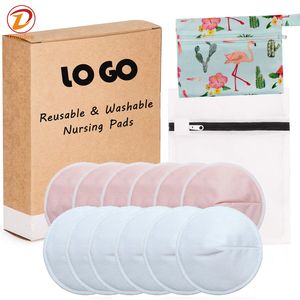 Yumuşak bambu hemşirelik göğüs pedleri yıkanabilir emzirme ped annelik makinesi için yıkanabilir ile çamaşır torbası - Product Image 6